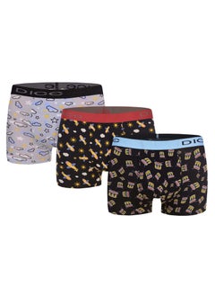 DICE Pack of 3 Printed Cotton Boxer for Boys  - Image 1
