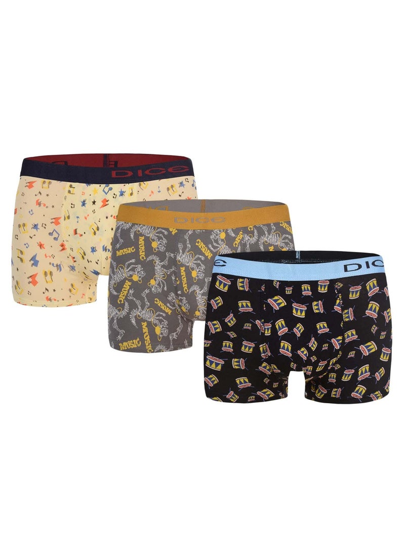 DICE Pack of 3 Printed Cotton Boxer for Boys  - Image 2