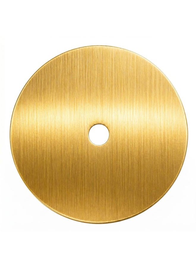 trust4care 4-Pack Brushed Brass Round Large Backplate Rosette Washers of Bifold Cabinet Knob Handles, 2-1/3" Gold Back Plate for Bi-Fold Passage Pull Doorknobs, Thick Circle Wide Base - Image 1
