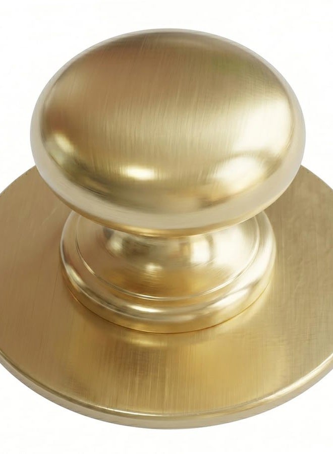 trust4care 4-Pack Brushed Brass Round Large Backplate Rosette Washers of Bifold Cabinet Knob Handles, 2-1/3" Gold Back Plate for Bi-Fold Passage Pull Doorknobs, Thick Circle Wide Base - Image 2