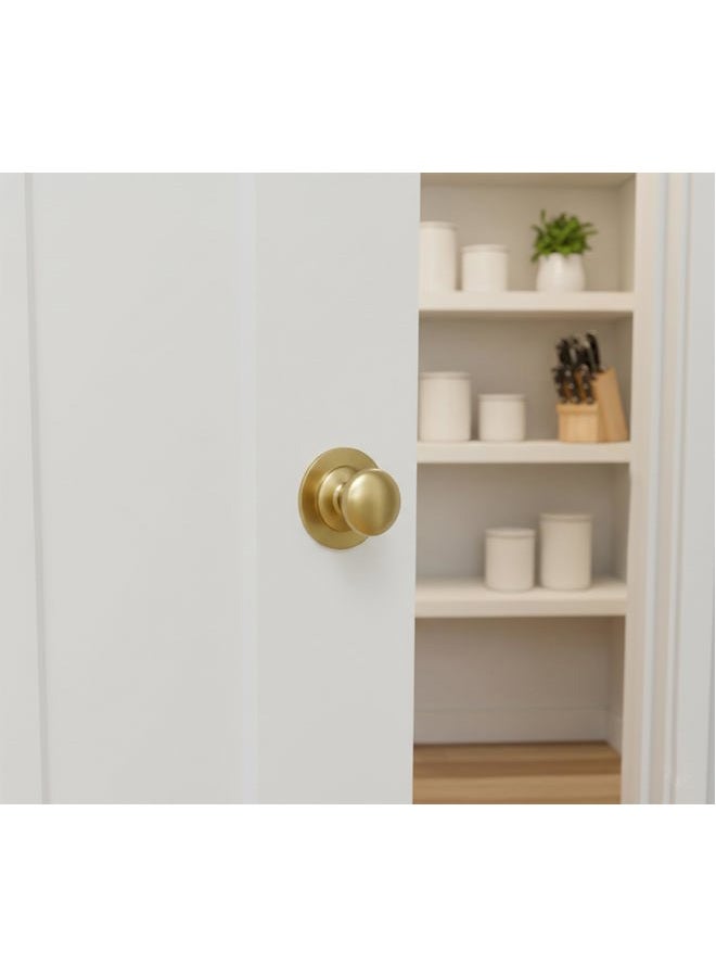 trust4care 4-Pack Brushed Brass Round Large Backplate Rosette Washers of Bifold Cabinet Knob Handles, 2-1/3" Gold Back Plate for Bi-Fold Passage Pull Doorknobs, Thick Circle Wide Base - Image 4