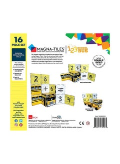 MAGNA-TILES 123 School Bus, 16 Pieces| Connect With Magnets, Double Sided Tiles, Kids Building Toys, For Ages 3+  - Image 2