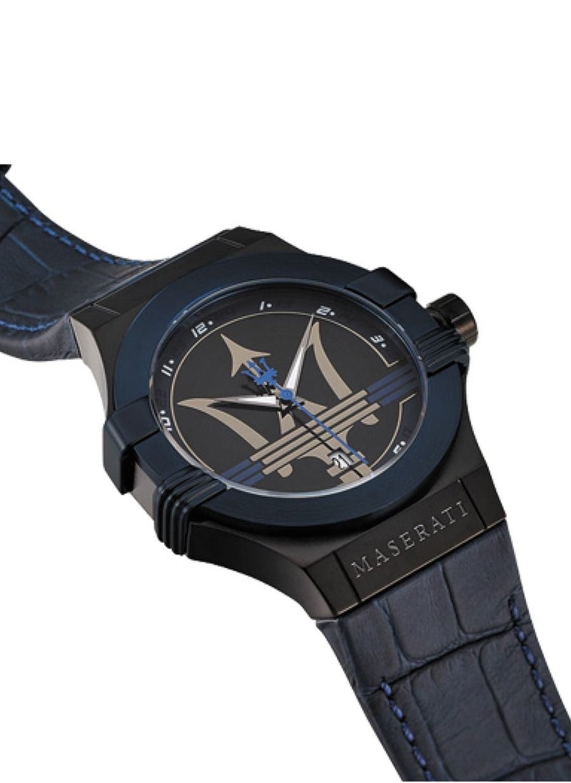 Maserati Men's Potenza Analog Quartz Blue Leather Watches R8851108007 - 42mm  - Image 3