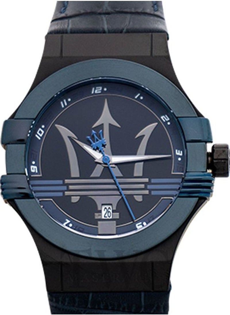 Maserati Men's Potenza Analog Quartz Blue Leather Watches R8851108007 - 42mm  - Image 2