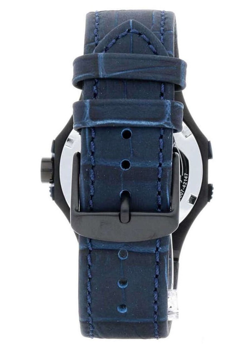 Maserati Men's Potenza Analog Quartz Blue Leather Watches R8851108007 - 42mm  - Image 4