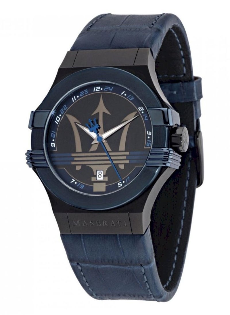Maserati Men's Potenza Analog Quartz Blue Leather Watches R8851108007 - 42mm  - Image 1