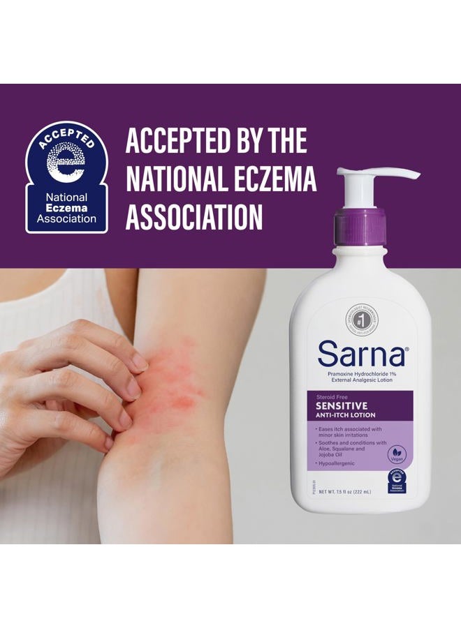 Sarna Sensitive Steroid-Free Anti-Itch Lotion for Dry Irritated Skin, Fragrance free - 7.5 Fl Oz - Image 5