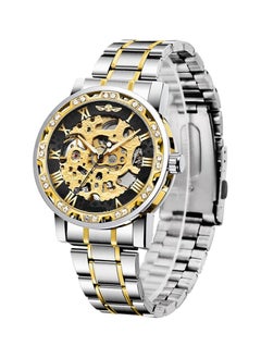 General Men's Automatic Mechanical Watch, Luxury Mechanical Stainless Steel Waterproof Black Automatic Self-Winding Roman Numeral Diamond Dial Watch, Classic Business Fashion Watch  - Image 1