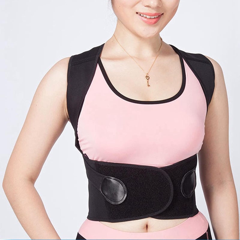 Back Posture Corrector Xl Black Breathable Elastic Back Support Brace - Armpit Pain Relief Back Straightener for Women Office Workers - Image 4
