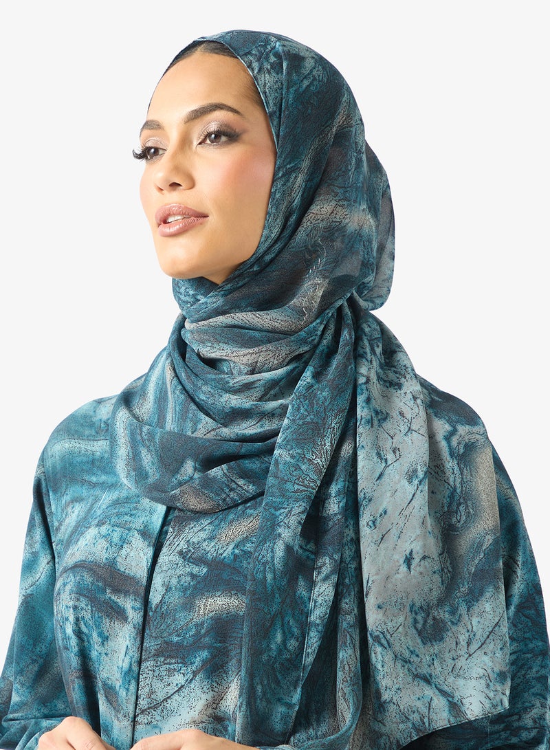 Khizana Printed Abaya & Sheila - Image 4