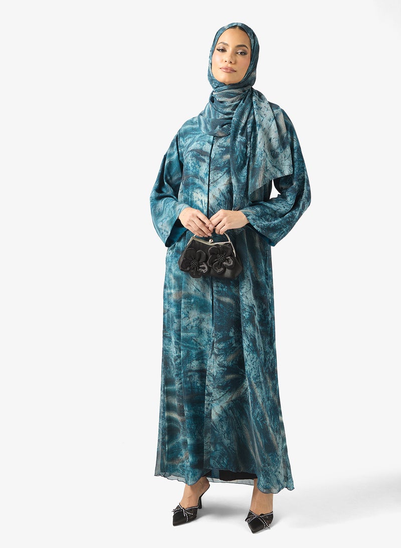 Khizana Printed Abaya & Sheila - Image 5