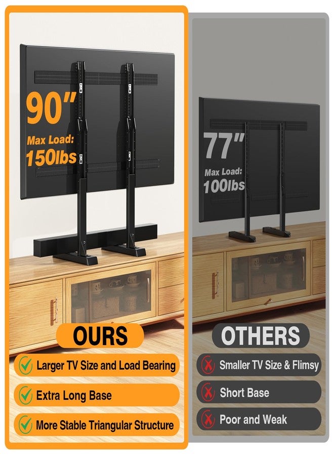 TVON Universal TV Legs, Table Top TV Stand Base with Height Adjustable for Most 37 to 86 90 Inch TVs, Holds up to 150lbs with Cable Management, Max VESA 800x600mm, Black (Black) - Image 4