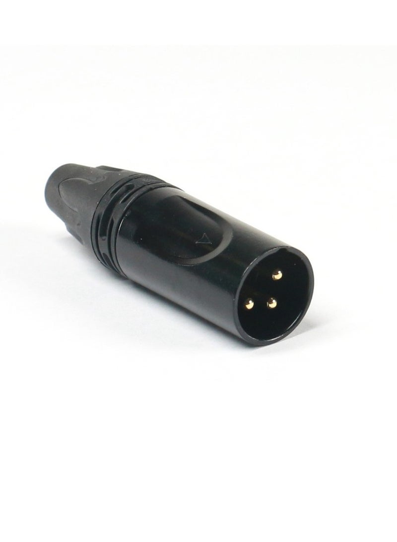 XLR Male Plug Connector/Adapter - Black + Silver 