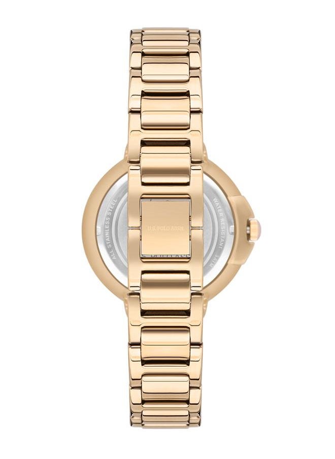 U.S. Polo Assn. U.S. Polo Assn. Stile 35mm Ladies' Watch with Classic Silver Dial and Gold Bezel & Bracelet - USPA2012-03, Effortless Sophistication for Every Occasion  - Image 3