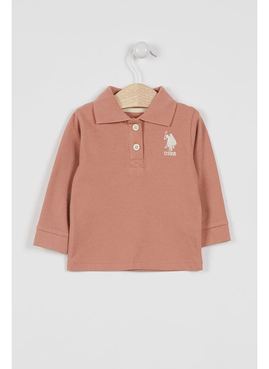 يو اس بولو اسن U.S. Polo Assn Licensed Classic Light Brown Baby Long Sleeve Collar Sweatshirt