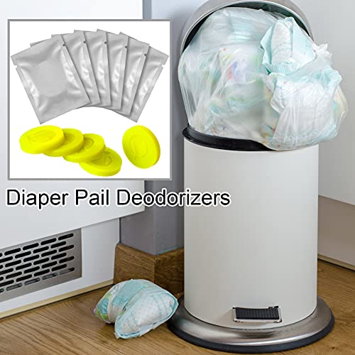 Leelosp 12 Pieces Diaper Pail Deodorizers Baby Diaper Deodorizing Disc Diaper Bucket Air Freshener Keep Diaper Pails Smelling Fresh, Yellow - Image 5