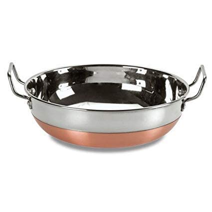 RSPTJM RJ kitchenware Store Copper Bottom Stainless Steel Copper Bottom Kadhai 4 Liter with Copper Bottom Pot Pans for Frying Pack of 1 (4 Liter Copper Bottom Steel kadai) - Image 3