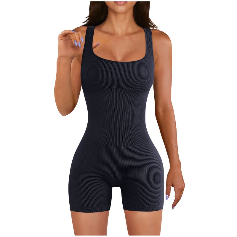 2023 Women'S Threaded Low Collar Sleeveless Vest Tight Jumpsuit - Image 3