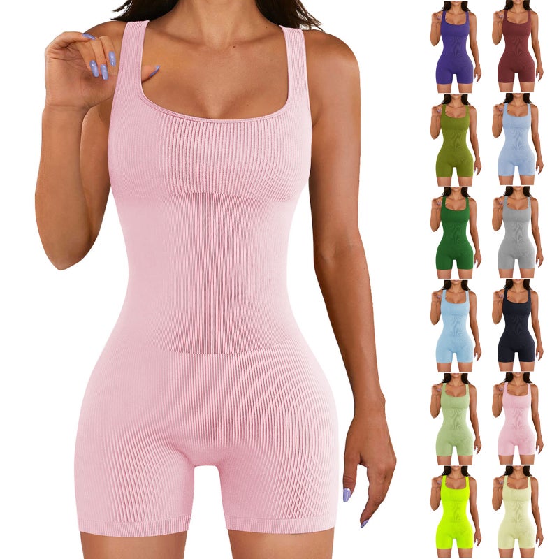 2023 Women'S Threaded Low Collar Sleeveless Vest Tight Jumpsuit - Image 2