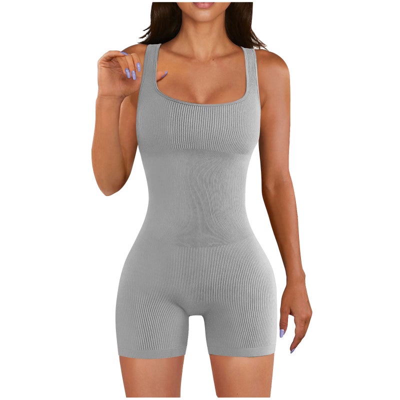 2023 Women'S Threaded Low Collar Sleeveless Vest Tight Jumpsuit - Image 4