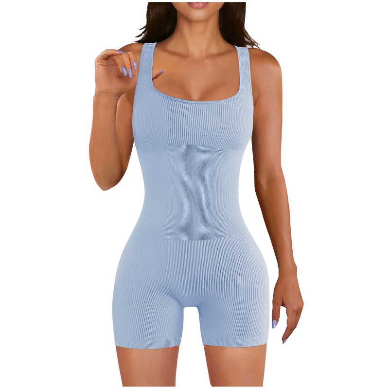 2023 Women'S Threaded Low Collar Sleeveless Vest Tight Jumpsuit - Image 5