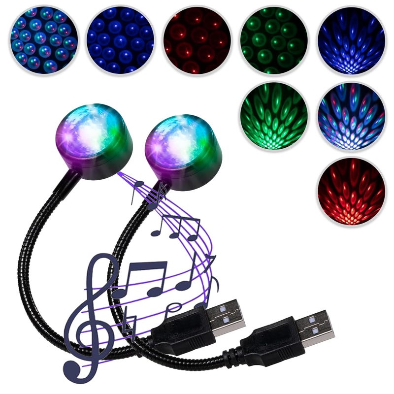smilfuy Star Projector Night Light, Portable USB LED Ambient Light - 4 Colors & 9 Modes Atmosphere Star Lights for Car Decor, Ceiling, Bedroom, Party (2PCS) - Image 1