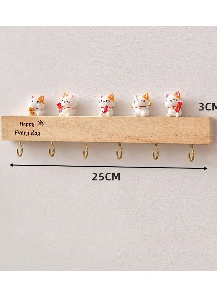 Wall Mounted Key Storage Rack Made Of Solid Wood No Drilling Required Door Mounted Key Hook Creative Decorative Rack At The Entrance 