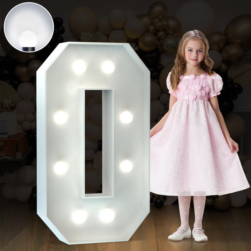 IMPRSV 3FT Marquee Letters Cool White Light Up O Large Marquee Letters for Party Decor Love Sign First Birthday Decor