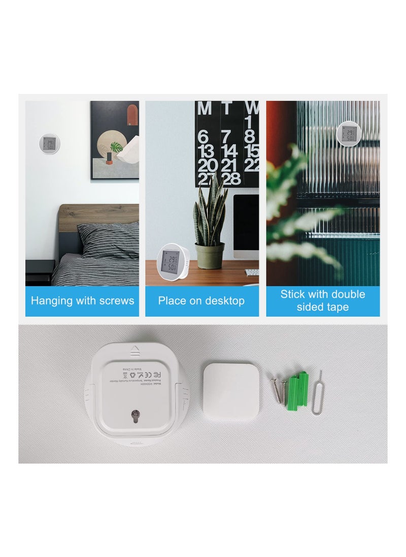 SYOSI - WiFi Thermometer Hygrometer Sensor, with App Alerts Tuya Smart Indoor Temperature and Humidity Monitor, for Home Pet Garage with Digital Compatible with Alexa Home Automation, Electronic Ink Display - Image 1