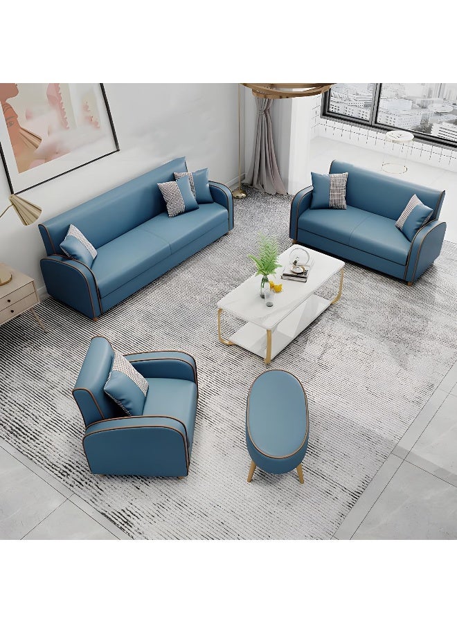 Comfynest Comfynest Stain Resistant Tech Cloth Danish Design Wooden Frame Sofa With Square Arm And Shallow Seat 200X65X73 Cm Beige  - Image 3