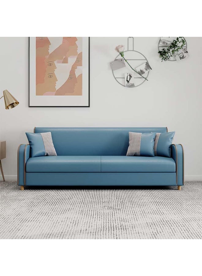 Comfynest Comfynest Stain Resistant Tech Cloth Danish Design Wooden Frame Sofa With Square Arm And Shallow Seat 200X65X73 Cm Beige  - Image 2