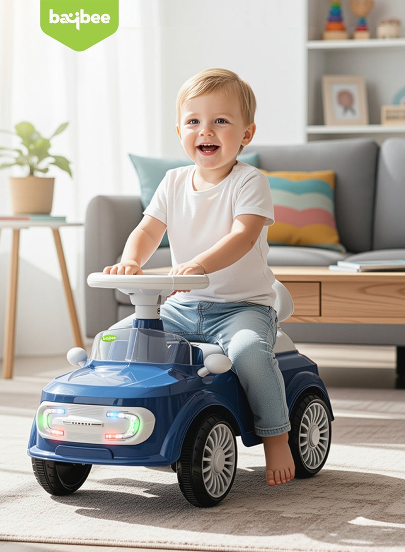 BAYBEE Mini Ride on Car for Kids with Music, Light & Parental Handle | Toddler Push Car Ride on Toys Car for Kids | Suitable for Babies to 1 to 3 Years Boys Girls Blue - Image 2