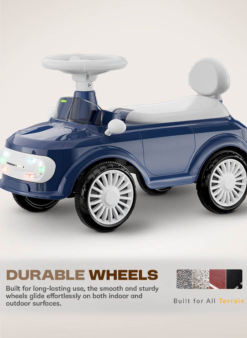 BAYBEE Mini Ride on Car for Kids with Music, Light & Parental Handle | Toddler Push Car Ride on Toys Car for Kids | Suitable for Babies to 1 to 3 Years Boys Girls Blue - Image 4