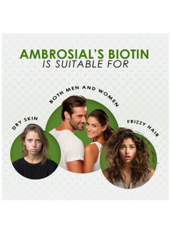 ambrosial Ambrosial Biotin Hair Growth Supplement | Sesbania Agati Plant Based Biotin Supplements| High Strength 2500mcg Biotin Tablets | Hair Skin & Nails Vitamins for Women & Men - 60 Veg Capsules  - Image 5