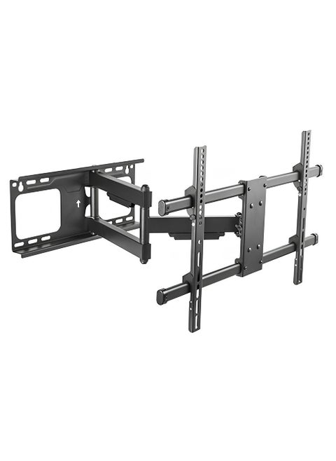 Single Arm Swivel TV Wall Mount for 37-75 Inch Flat Panel TVs up to 60 kg/132 lbs, Full-Motion Design with 615mm Extension, Free-Tilting Design for Better Viewing and Reduced Glare, Black | TF-LPA49-463D