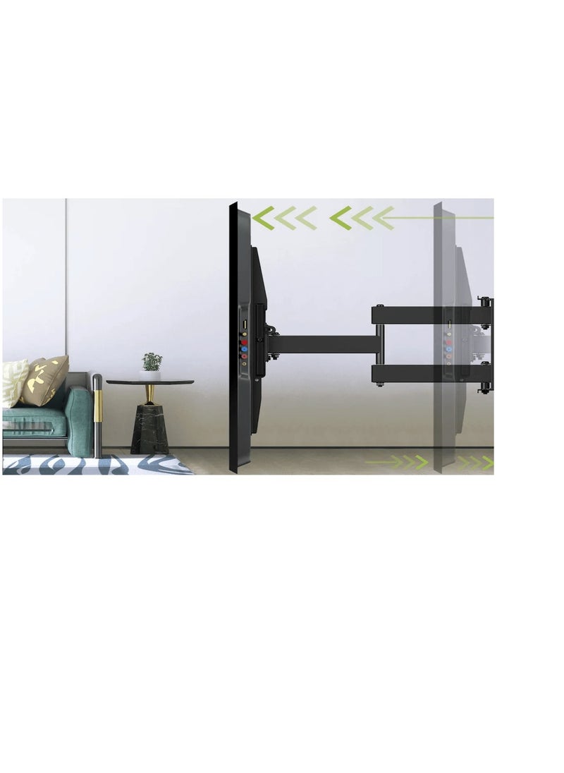 BEETEC - Single Arm Swivel TV Wall Mount for 37-75 Inch Flat Panel TVs up to 60 kg/132 lbs, Full-Motion Design with 615mm Extension, Free-Tilting Design for Better Viewing and Reduced Glare, Black | TF-LPA49-463D - Image 1