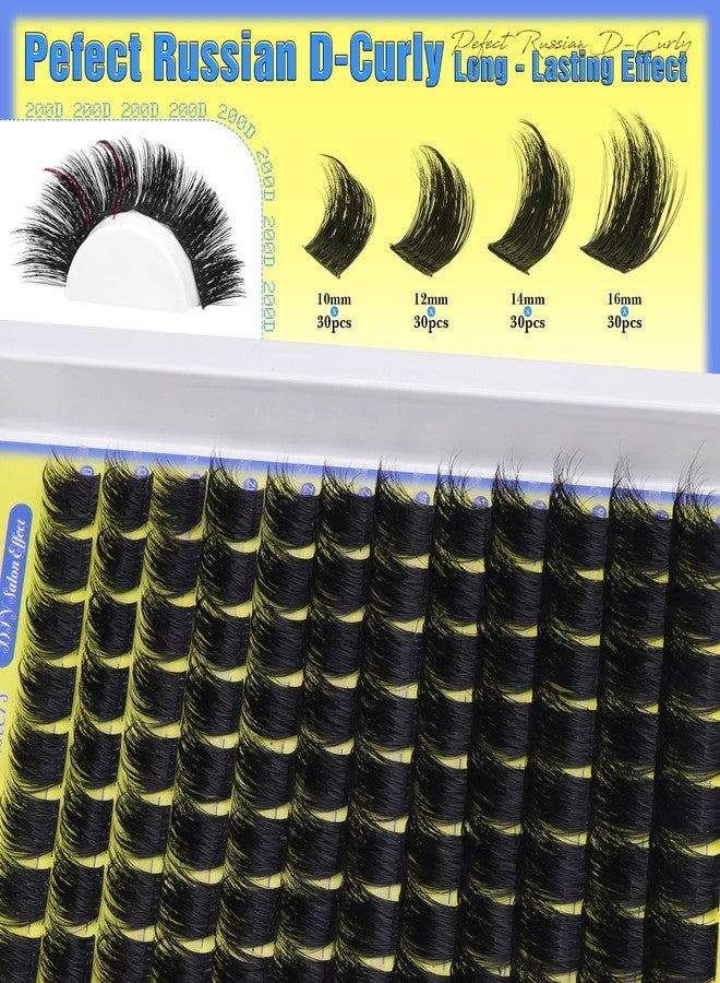 ALICE Lash Clusters Kit - 200D Russian Thick Eyelash Clusters Kit (Wispy & Spiky) - Lash Extension Kit with Lash Bond and Seal, Tweezers, Reusable Eyelash Clusters for Dramatic Volume Makeup - Image 4