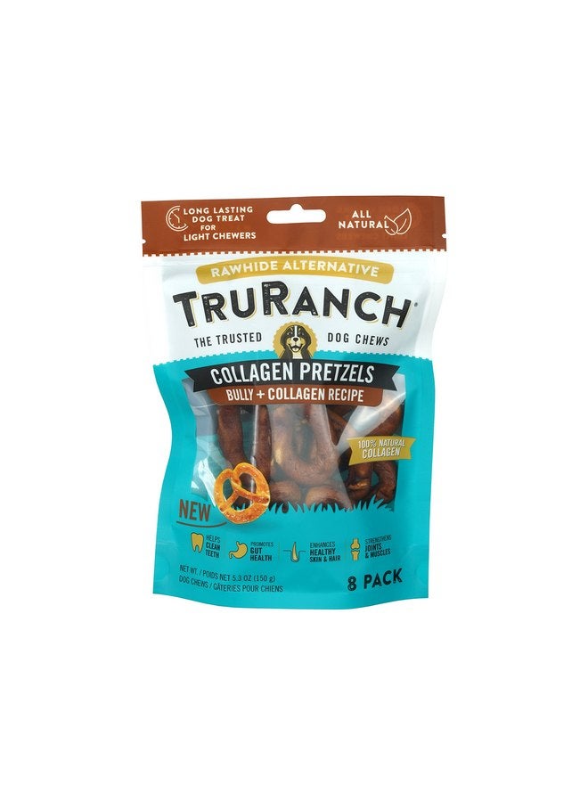 TRURANCH TRURANCH Collagen Pretzels, Bully, Healthy Joint Support Dog Treat, Rawhide Alternative, Skin & Coat Health, 1 Bag, 8 Count  - Image 1