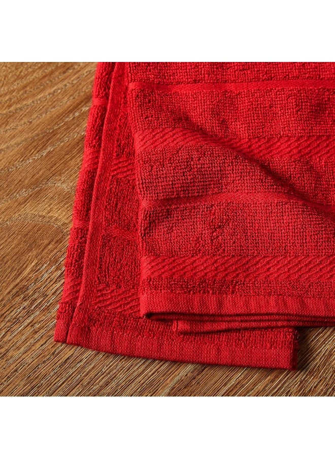 KitchenAid KitchenAid Albany Kitchen Towel 4-Pack Set, Cotton, Passion Red/White, 16"x26"  - Image 3