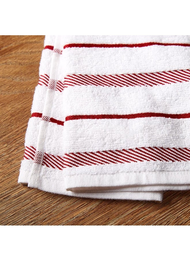 KitchenAid KitchenAid Albany Kitchen Towel 4-Pack Set, Cotton, Passion Red/White, 16"x26"  - Image 4