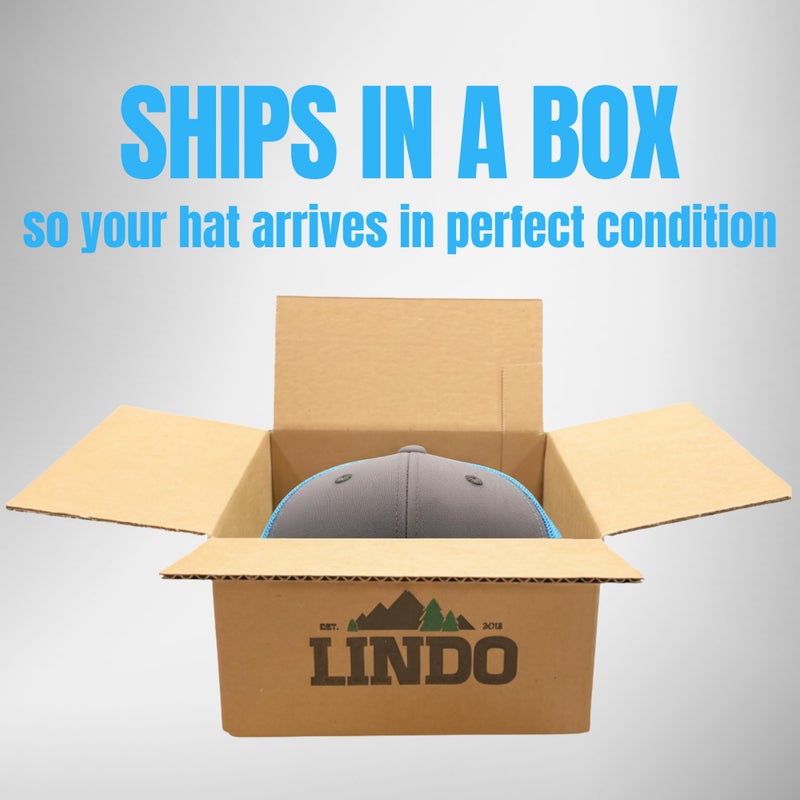 LINDO Trucker Hat [ Palm Tree - Graphite/Aqua ] - Image 4