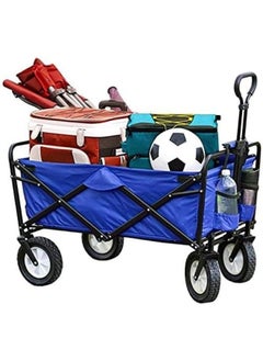 YumLock Folding Camping Multi Function Outdoor Wagon Shopping Cart & Bags & Trolleys - (Blue)  - Image 2