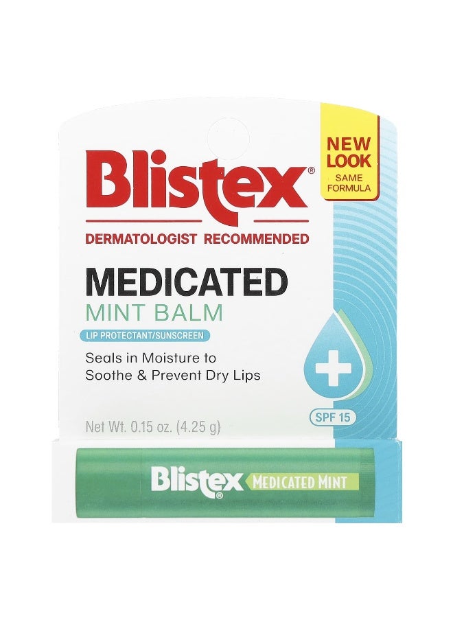 Blistex بليستكس، واقي شفاه طبي/واقي شمس، SPF 15، نعناع، 0.15 أونصة (4.25 جرام) - Image 2