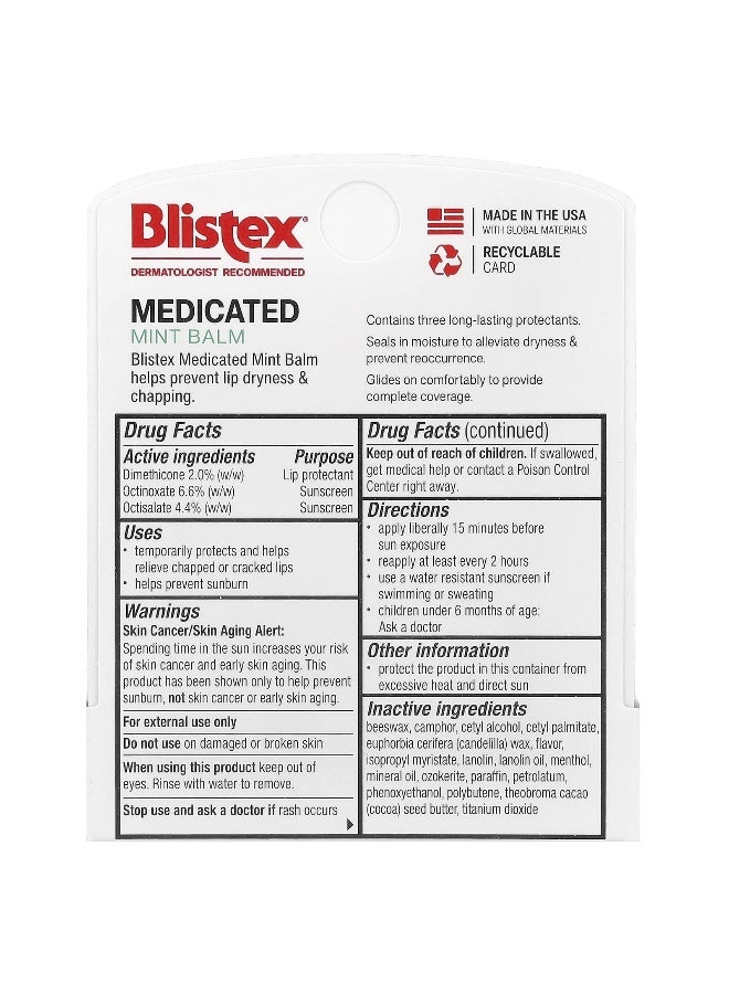 Blistex بليستكس، واقي شفاه طبي/واقي شمس، SPF 15، نعناع، 0.15 أونصة (4.25 جرام) - Image 3