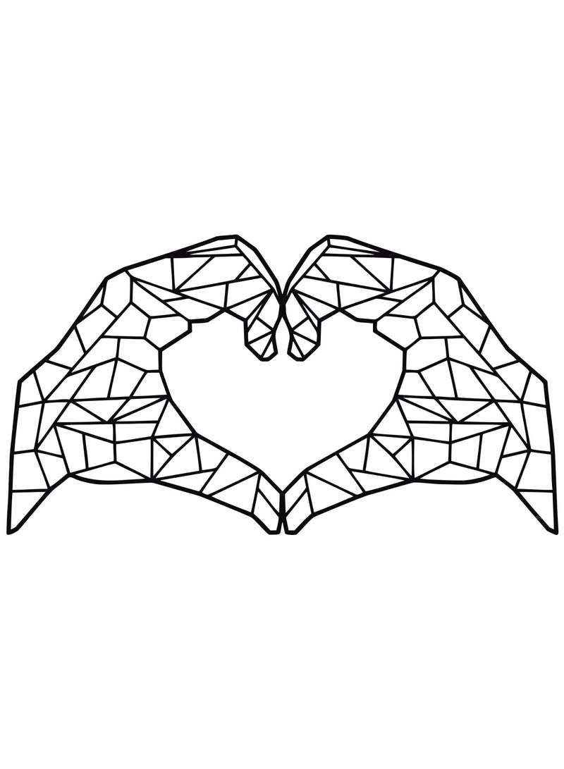 مرفا لوحة حائط خشبية ذات قاعدة لاصقة - أسود (قلب اليد) - Image 1