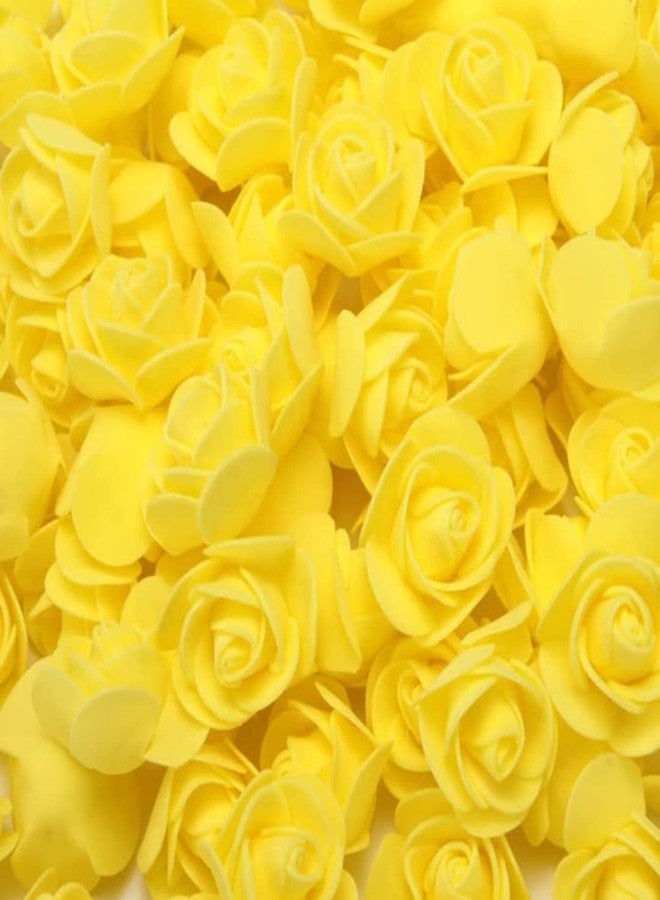 VRB Dec™ (50 pcs Artificial Foam Flowers Fake Foam Water Floating Flowers for Pooja Thali, Festival and Events, Home, Table, Badroom, Pooja Room, Diwali Decoration Items and DIY Craft (Yellow, 50) - Image 1
