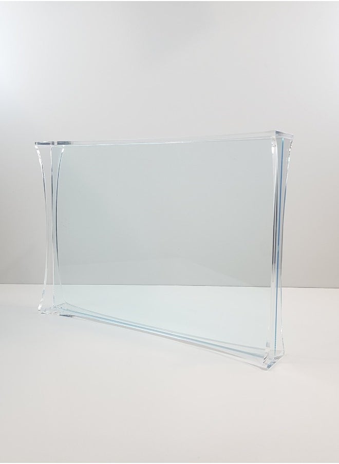 Transparent Rectangular Acrylic Serving Tray - 65 × 45× 6 cm - 2.5 kg Weight - Ideal for Desserts and Food