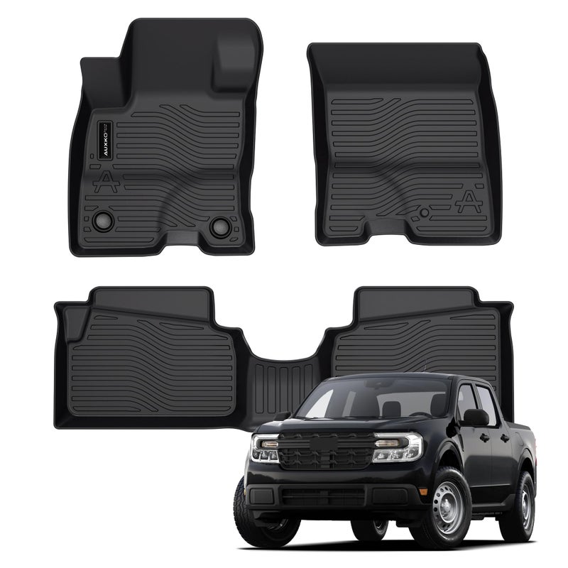 Auxko All Weather Floor Mats Fit for Ford Maverick Hybrid 20222024 2025 TPE Rubber Liners Maverick Hybrid Accessories Set All Season Guard Odorless AntiSlip Floor Mats