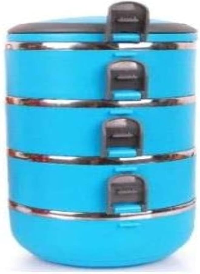 Spaceshoop Generic Modern 3 Count Food Column Storage Container, Turquoise, Rectangular, 14.5cm x 14.5cm x 26.8cm