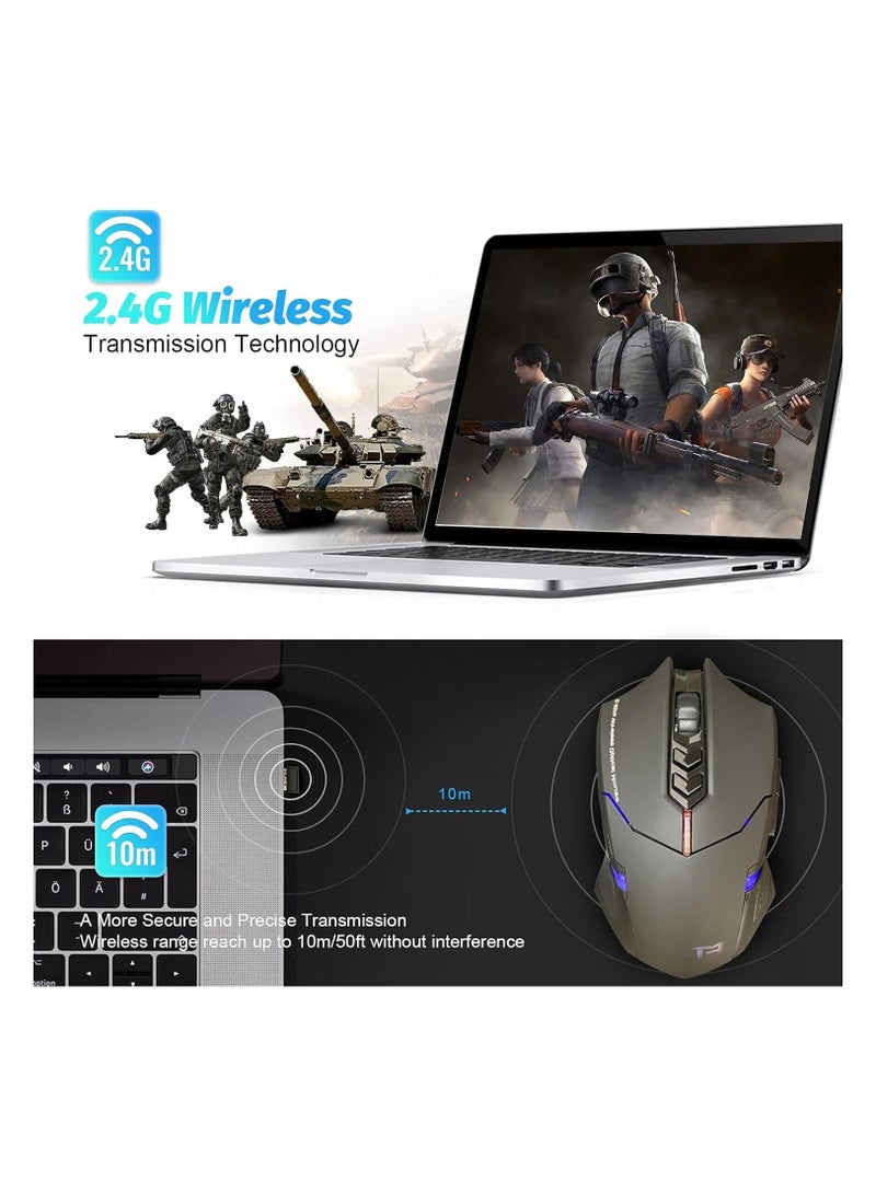 سكاي تاتش ماوس العاب لاسلكي بنقرة صامتة 5 قيم DPI ، زرين جانبيين قابلين للبرمجة، اضاءة خلفية - Image 4